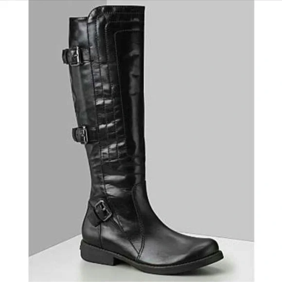 Juicy Couture Leather Moto Combat Riding Boot size 6.5 - Picture 1 of 11